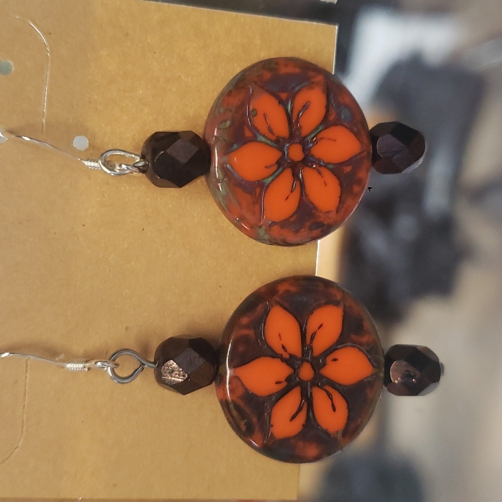 Glass bead earrings